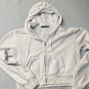 Brandy cropped white hoodie
